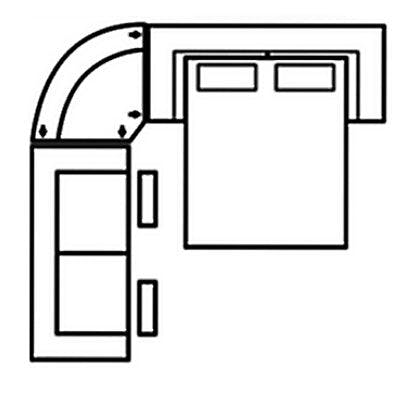 Layout A: Three Piece Sleeper Sectional  114" x 136"