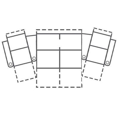 Layout I: Three Piece Home Theater Sectional Curved 138" Wide