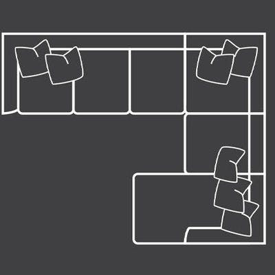 Layout E:  Four Piece Sectional (Right Side Chaise) 131" x 105"