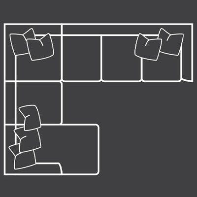Layout F:  Four Piece Sectional (Left Side Chaise) 105" x 131"