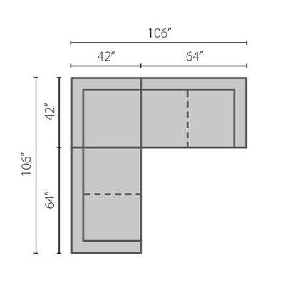 Layout C:  Three Piece Sectional 106" x 106"
