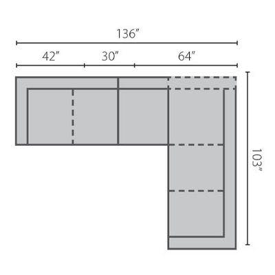 Layout F: Three Piece Sectional 136" x 103"