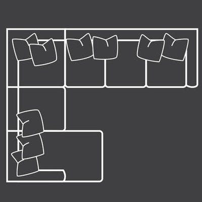 Layout F:  Four Piece Sectional 102" x 126"