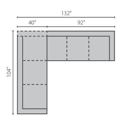 Layout A: Two Piece Sectional 104" x 132"