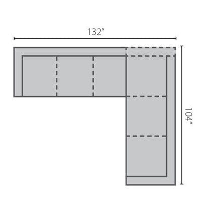 Layout B: Two Piece Sectional 132" x 104"