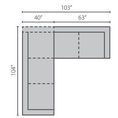 Layout E: Two Piece Sectional 104" x 103"