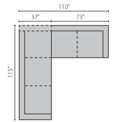 Layout D:  Two Piece Sectional 115" x 110"