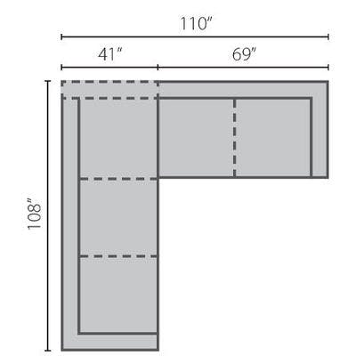 Layout D: Two Piece Sectional 108" x 110"