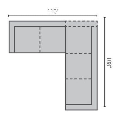 Layout E: Two Piece Sectional 110" x 108"