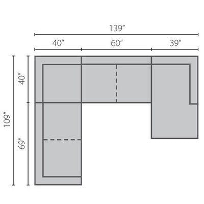 Layout G:  Four Piece Sectional 109" x 139" x 62"