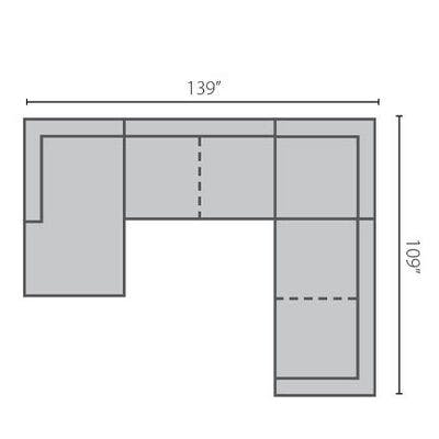 Layout H:  Four Piece Sectional 62" x 139" x 109"