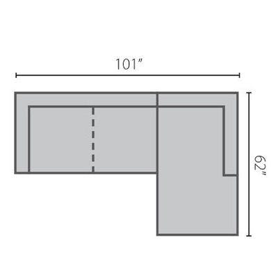 Layout B:  Two Piece Sectional 101" x 62"