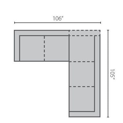 Layout D:  Two Piece Sectional 106" x 105"
