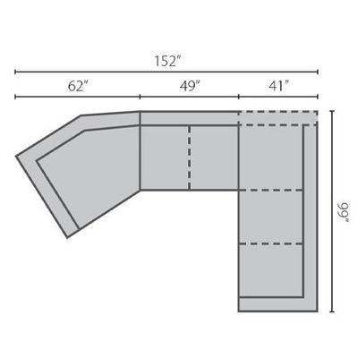 Layout K: Three Piece Sectional 152" x 99"