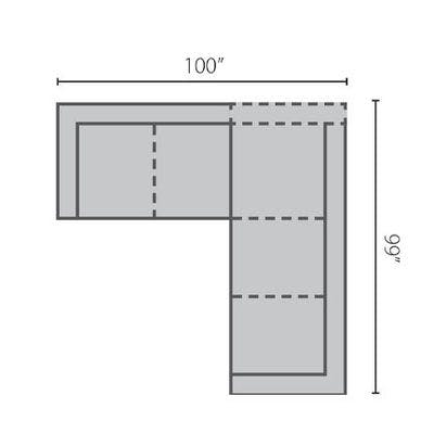 Layout B:  Two Piece Sectional 100" x 99"