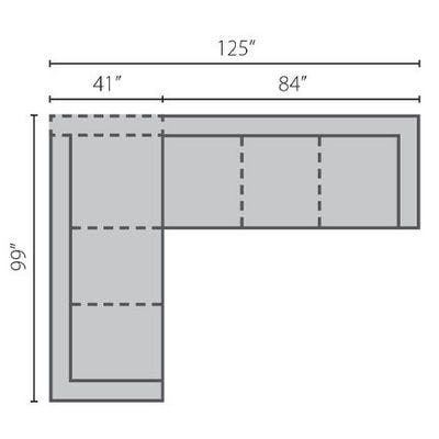 Layout E:  Two Piece Sectional 99" x 125"
