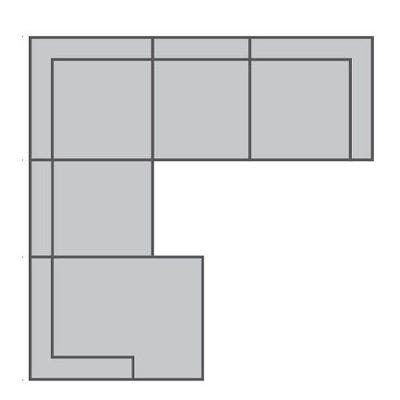Layout E:  Three Piece Sectional 66" x 125" x 86"