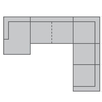 Layout D:  Four Piece Sectional 66" x 163" x 128" 
