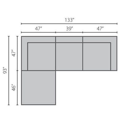 Layout C: Four Piece Sectional 133" x 93"