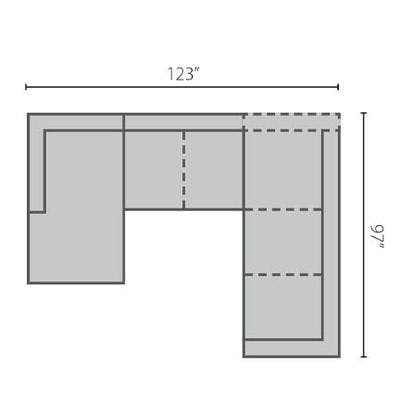 Sectional Layout D: Three Piece Sectional  63" x 123" x 97"