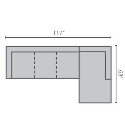 Sectional Layout F: Two Piece Sectional 117" x 63"