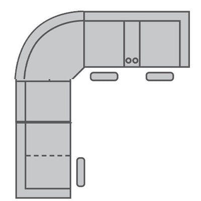 Layout F:  Four Piece Reclining Sectional 128" x 125"