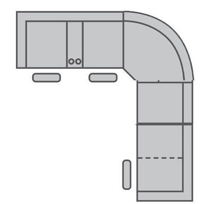 Layout G:  Four Piece Reclining Sectional 125" x 128"
