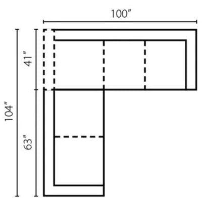 Layout D:  Two Piece Sectional 104" x 100"