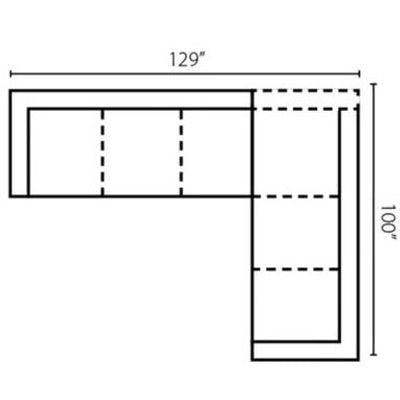 Layout E: Two Piece Sectional 129" x 100"