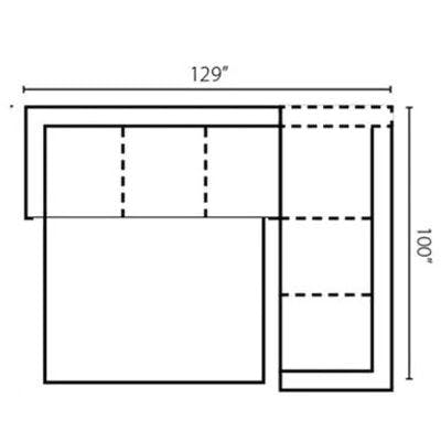 Layout A:  Two Piece Sleeper Sectional 129" x 100"