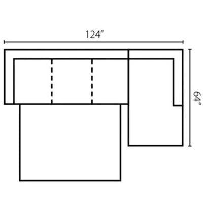 Layout C:  Two Piece Sleeper Sectional 100" x 129"