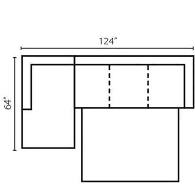 Layout D:  Two Piece Sleeper Sectional 129" x 100"
