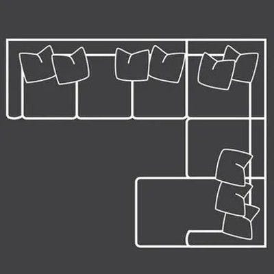 Layout G:  Four Piece Sectional 126" x 102" x 67"