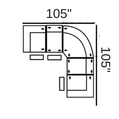 Layout C: Five Piece Sectional   105" x 105"