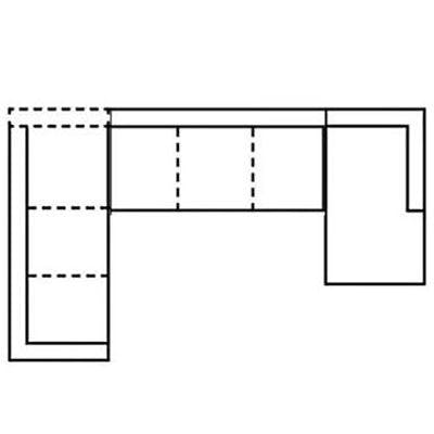 Layout D:  Three Piece Sectional 107" x 167" x 67"