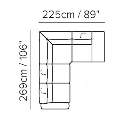 Layout C:  Three Piece Sectional 106" x 89"