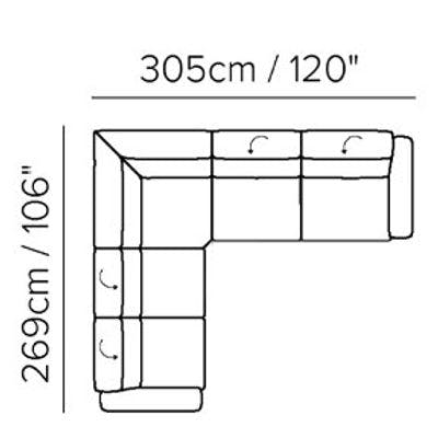 Layout E:  Four Piece Sectional 106" x 120"