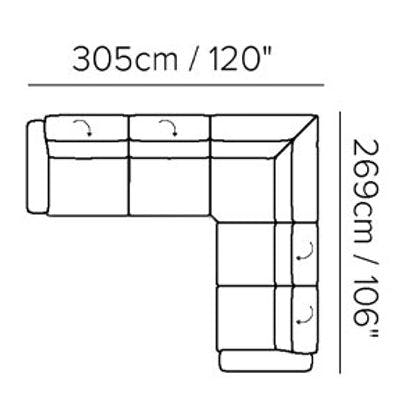 Layout F: Four Piece Sectional 120" x 106"