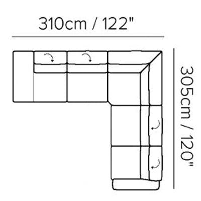 Layout H:  Five Piece Sectional 122" x 120"