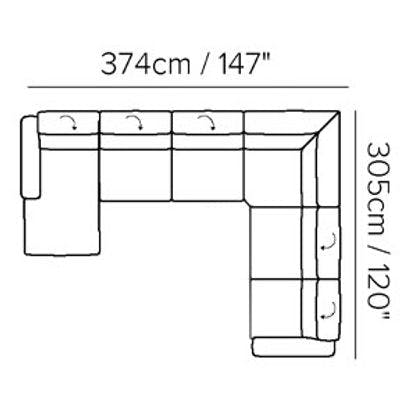 Layout J: Six Piece Sectional 147" x 120"
