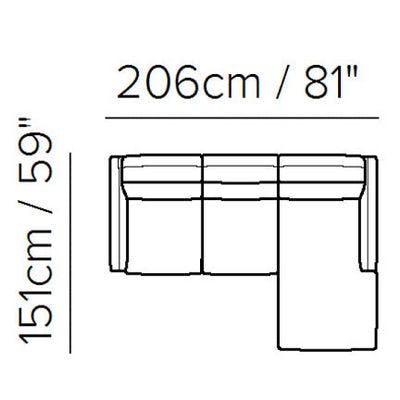 Layout A:  Two Piece Sectional 81" x 59"
