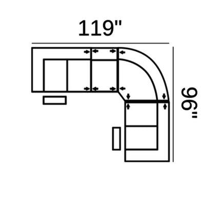 Layout B:  Four Piece Sectional 119" x 96"