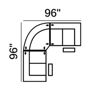 Layout A:  Three Piece Sectional 96" x 96"