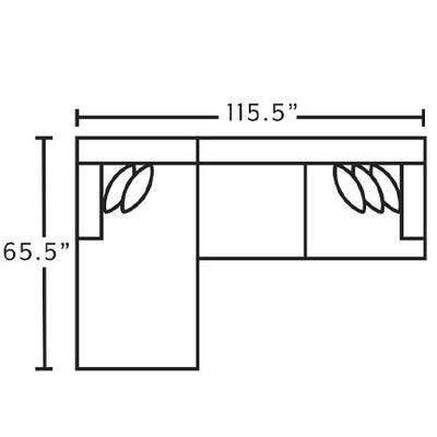 Layout A:  Two PIece Sectional 65.5" x 115.5"