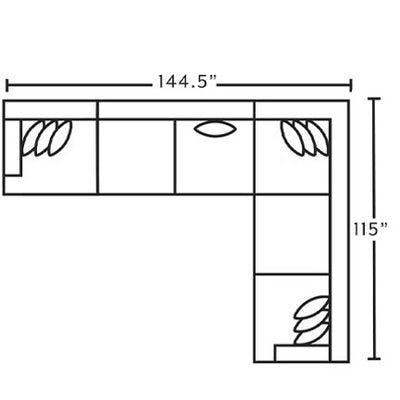 Layout J:  Four Piece Sectional 144.4" x 115"