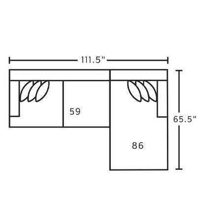 Layout B: Two Piece Sectional 111.5" x 65.5"