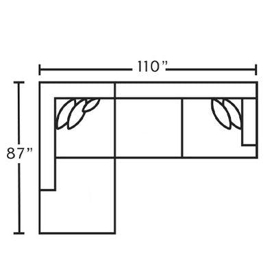 Layout A: Two Piece Sectional 87" x 110" 