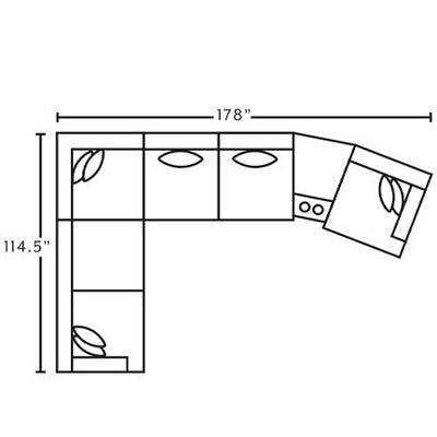 Layout A:  Six Piece Sectional 114.5" x 178"