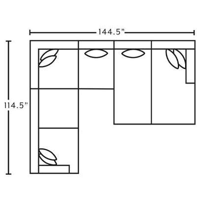 Layout E:   Five Piece Sectional 114.5" x 144.5"