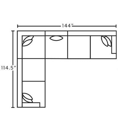 Layout G:  Four Piece Sectional 114.5" x 144"